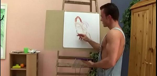  Dirty painter fucks his nude model